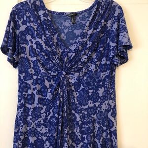 Blue Daisy Fuentes Knot Front Top